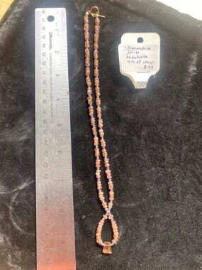 Alexandrite-Inspired Orange Beaded Women's Necklace with 14K GF Clasp